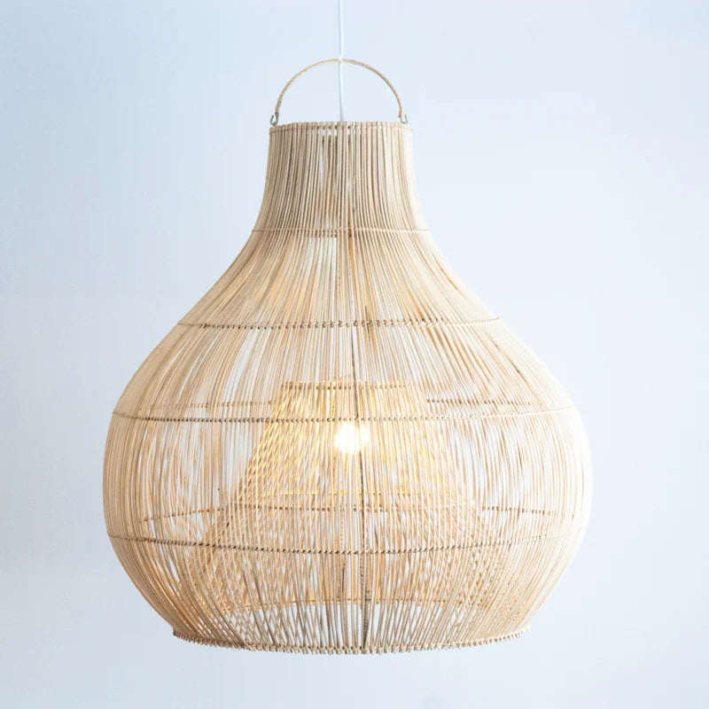 Hanglamp XXL Bandung Zwart Rotan Ø80