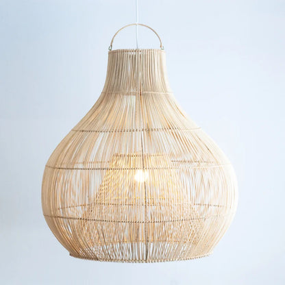 Hanglamp XXL Bandung Zwart Rotan Ø80