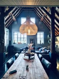 Hanglamp XXL Bandung Zwart Rotan Ø80