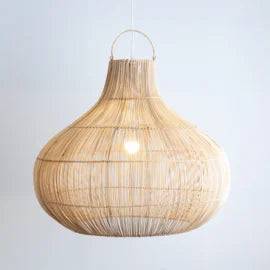 Hanglamp XXL Bandung Natural Rotan Ø80 Laag Model