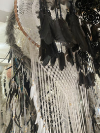 XXL dromenvanger rotan/macrame dromenvanger Ø80cm wit
