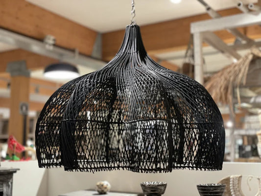 Hanglamp XL Tiram Zwart Rotan Ø75cm