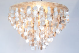 Capiz schelpen hanglamp XL 80x50cm goud