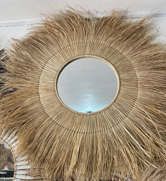 XL spiegel Andong zeegras Ø100cm