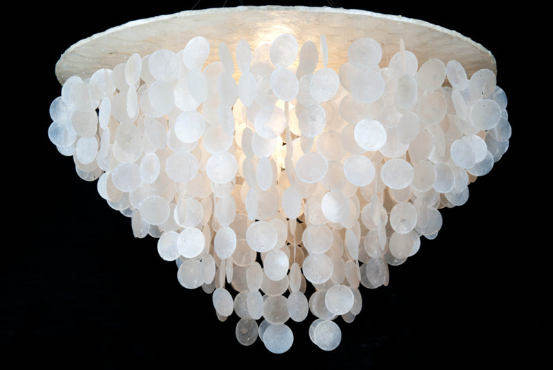 Capiz schelpen hanglamp XL 80x50cm wit