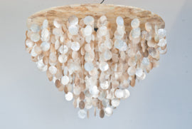 Capiz schelpen hanglamp XL 80x50cm goud